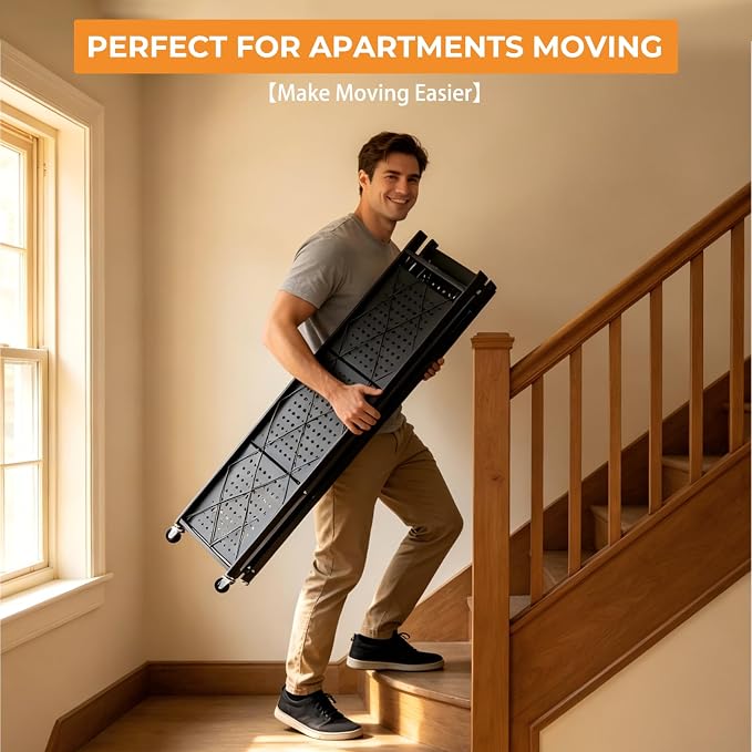 COKIHOM 4 Tier Foldable Storage Shelf, Large Capacity Metal Shelf Rack - Image 6