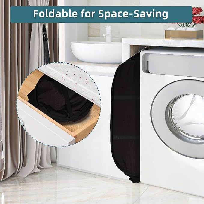 2 Pcs Collapsible Laundry Baskets, Tear Proof Pop Up Laundry Hamper - Image 3