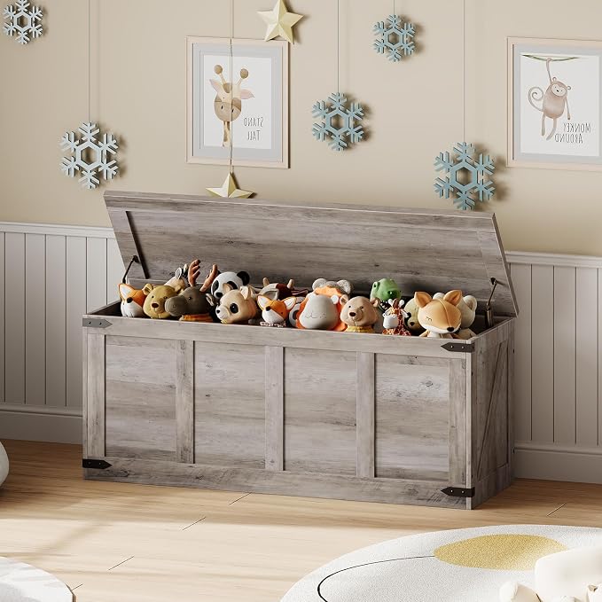 HOOBRO Storage Bench, 47.2”Toy Box Organizer - Image 5