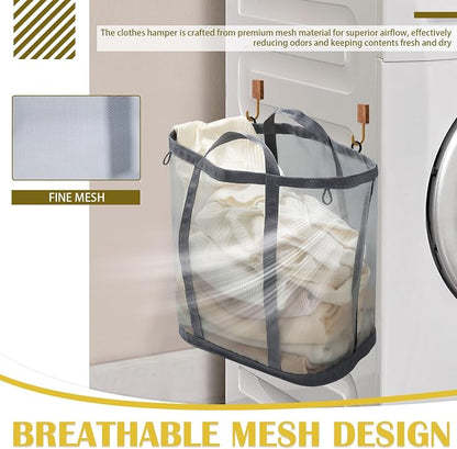 Mesh Laundry Basket, Hanging Laundry Hamper - Image 3