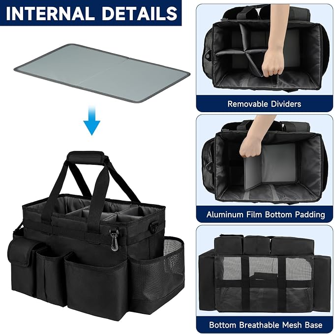 Cleaning Caddy Bag, Large Cleaning Supplies Organizer - Image 2