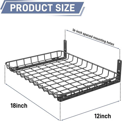 WALMANN Garage 12x18 inch Wall Shelf, Wall-Mounted Storage Shelves - Image 3