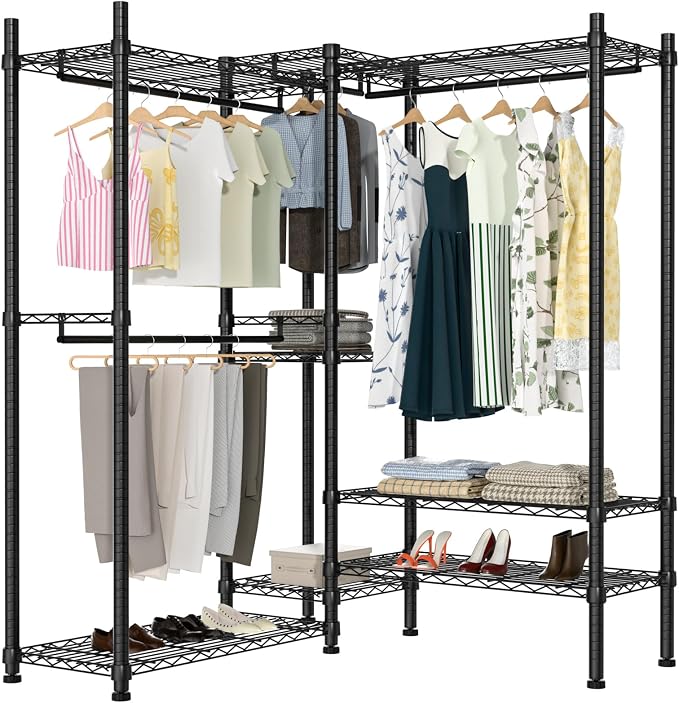 Garment Rack Heavy Duty Clothes Rack Adjustable Freestanding Metal Portable by BLYLUND