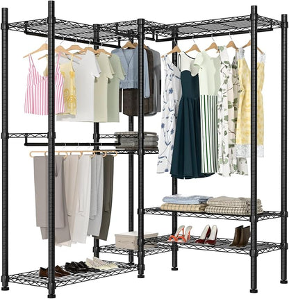 Garment Rack Heavy Duty Clothes Rack Adjustable Freestanding Metal Portable by BLYLUND