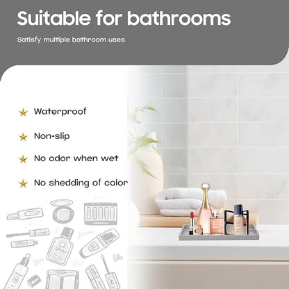 Vanity and Bathroom Tray, 7.7" ABS Countertop Organizer, Waterproof Vanity Tray - Image 2