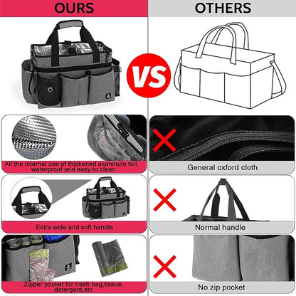 Large Cleaning Caddy Bag Built-in Sturdy Support Board, Cleaning Organizer - Image 2