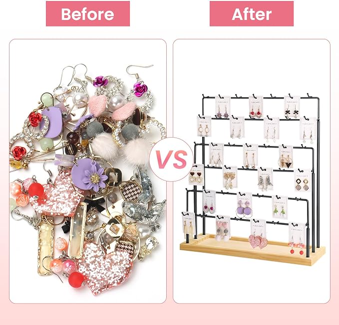 Earring Display for Vendors, 6 Tiers Earring Rack Display Holder Stand - Image 4