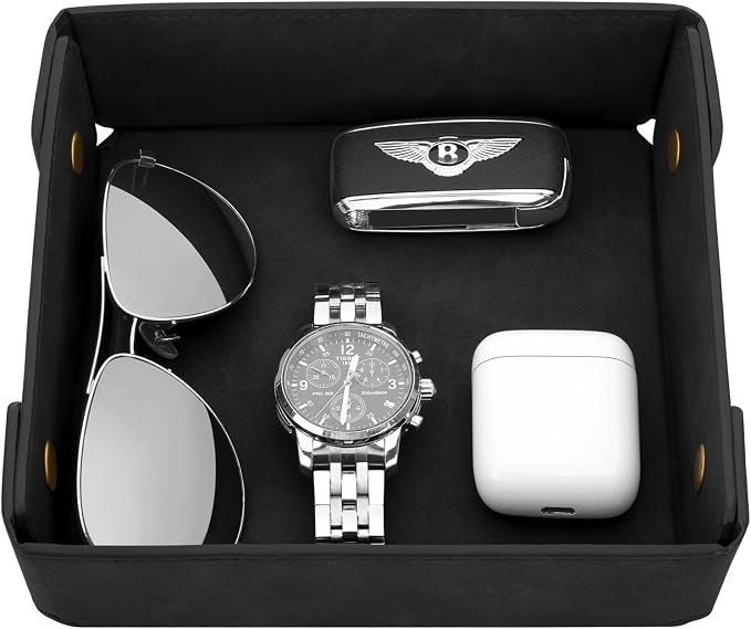 CASIRENA Father's Day Gifts Faux Leather Valet Tray Organizer by CASIRENA