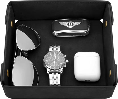CASIRENA Father's Day Gifts Faux Leather Valet Tray Organizer by CASIRENA