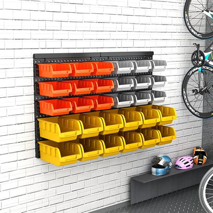 30-Bin Wall Mounted Storage Bins Kit, Tool Organizer Rack, Garage Hardware - Image 5