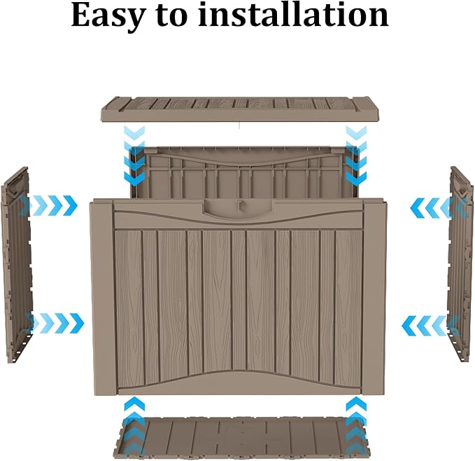 TARKARI 50 Gallon Lockable Resin Deck Box, Waterproof & UV-Resistant Outdoor - Image 9