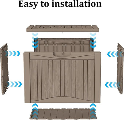 TARKARI 50 Gallon Lockable Resin Deck Box, Waterproof & UV-Resistant Outdoor - Image 9