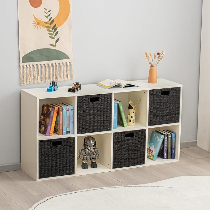Handwoven Paper Woven Cube Basket Organizer - Image 5
