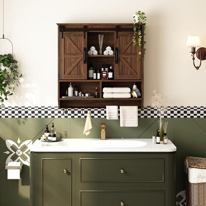 RUSTOWN Farmhouse Bathroom Wall Storage Cabinet - Image 2