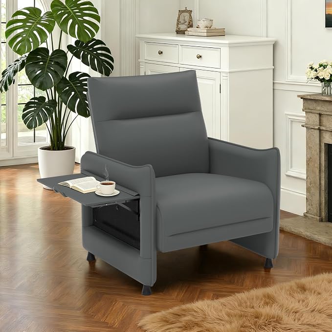 Upholstered Accent Sofas Set of 2, Modern Faux Leather Sofa Chairs - Image 8