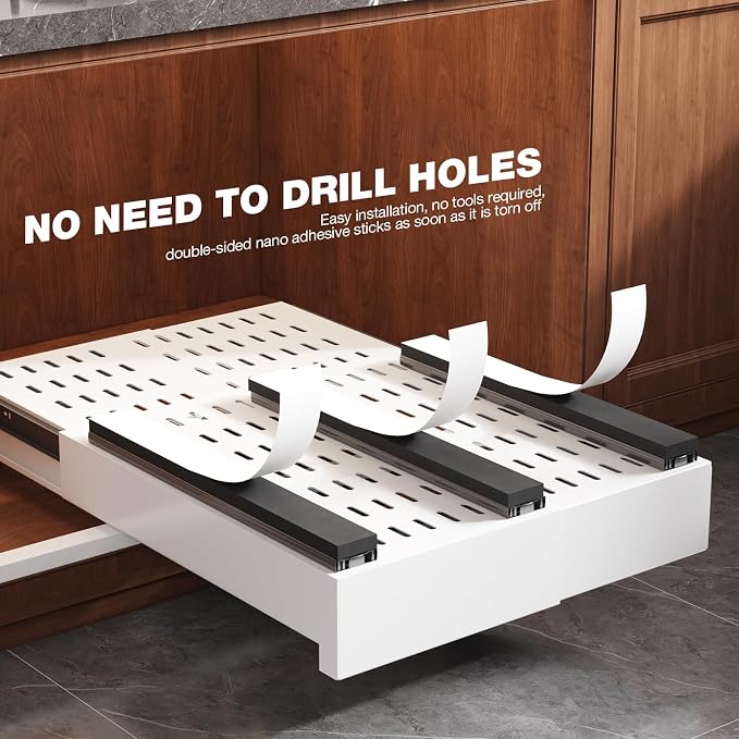 2 Pack Pull Out Cabinet Organizer Expandable Width and Depth, Slide Out Drawers - Image 7