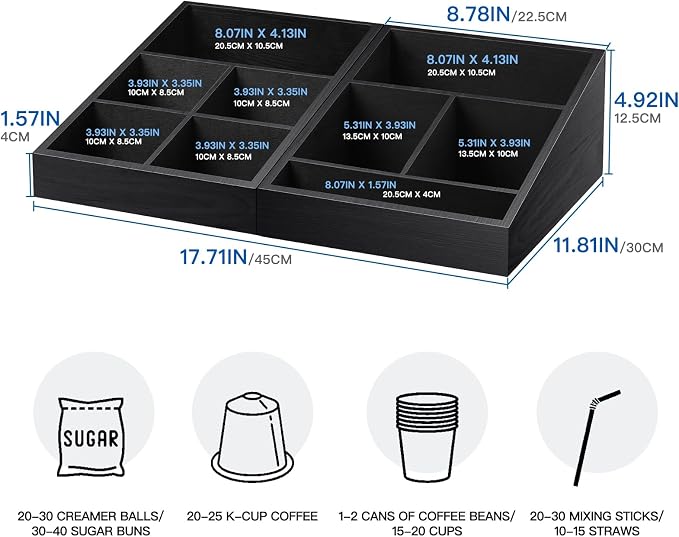 MINCORD Coffee Station Organizer Coffee Condiment Service Tray - Image 5