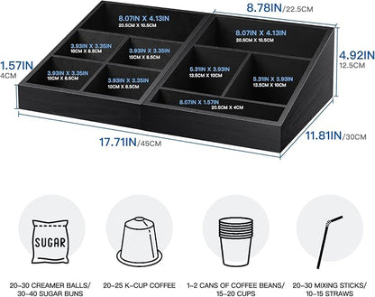 MINCORD Coffee Station Organizer Coffee Condiment Service Tray - Image 5