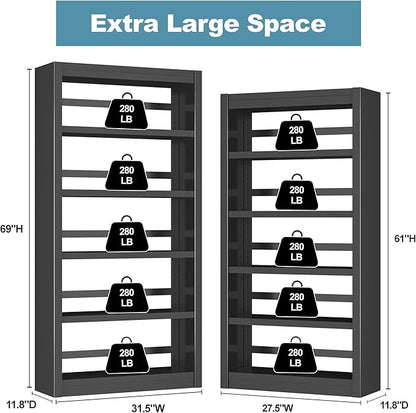 Book Shelf, 5-Tier Sturdy Bookcase, Adjustable Bookshelf, Large Capacity per - Image 3