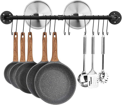 Toplife 31.5 inch Pot Rack, Kitchen Wall Mounted Detachable Pan Lid Utensils by Toplife