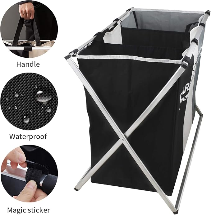 Nicesail 3 Section Laundry Basket Printed Dark Light Color, Foldable - Image 4