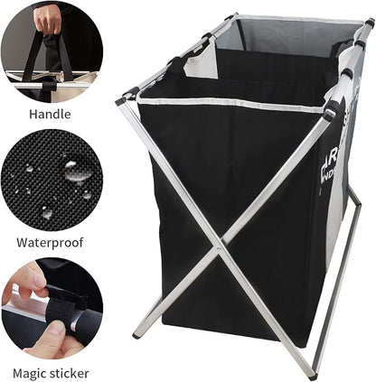 Nicesail 3 Section Laundry Basket Printed Dark Light Color, Foldable - Image 4
