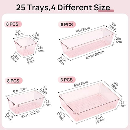 Vtopmart 25 PCS Plastic Drawer Organizers Set, 4-Size Versatile Bathroom and - Image 2