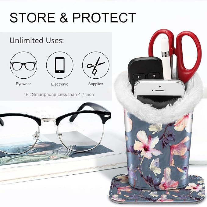 Fintie Plush Lined Eyeglasses Holder, Glasses Stand Case, Anti-scratch Glasses - Image 5