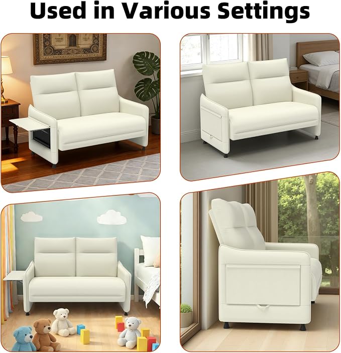 Faux Leather Loveseat, Upholstered Loveseat - Image 9
