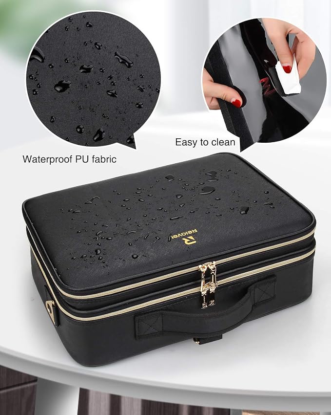Relavel Makeup Case Large Makeup Bag Professional Train Case 16.5 inches Travel - Image 5
