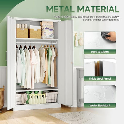 Letaya Metal Wardrobe Cabinets - Image 9