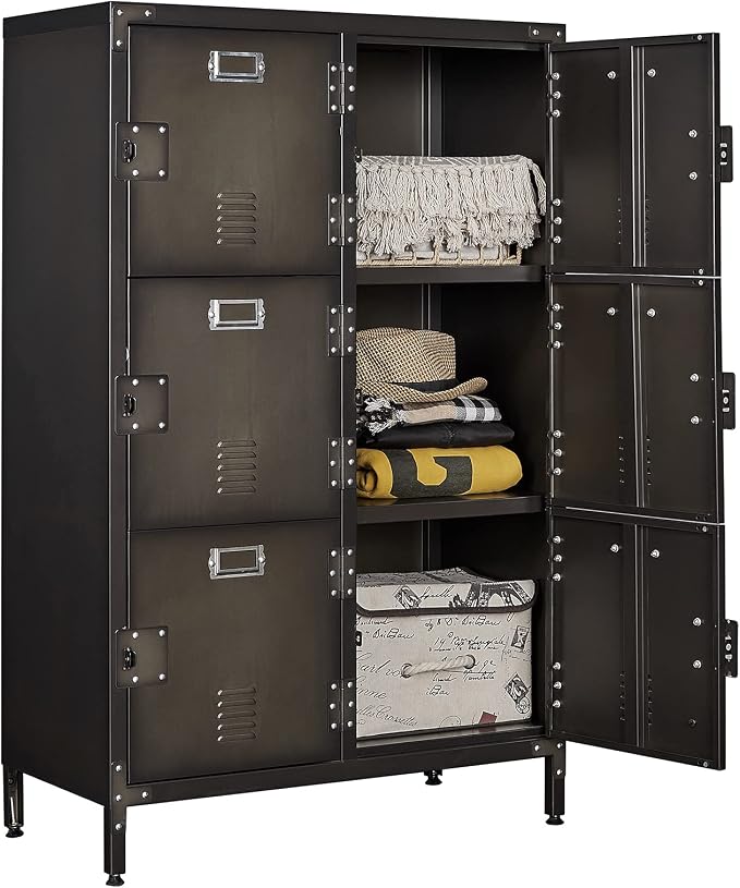 Metal Locker Storage Cabinet, 47.3" Employees Locker by Anxxsu