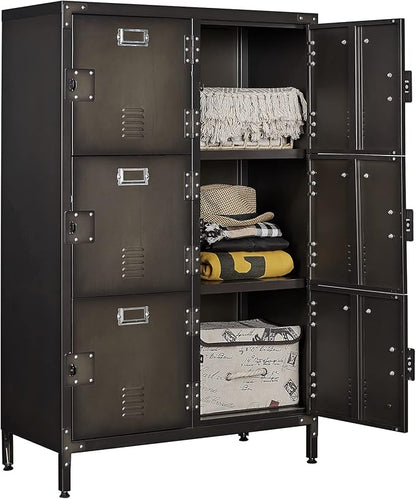 Metal Locker Storage Cabinet, 47.3" Employees Locker by Anxxsu