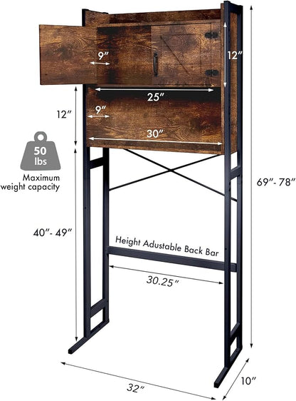 Over The Washer or Over The Toilet Storage Cabinet w/Height Adjustable Shelf - Image 2