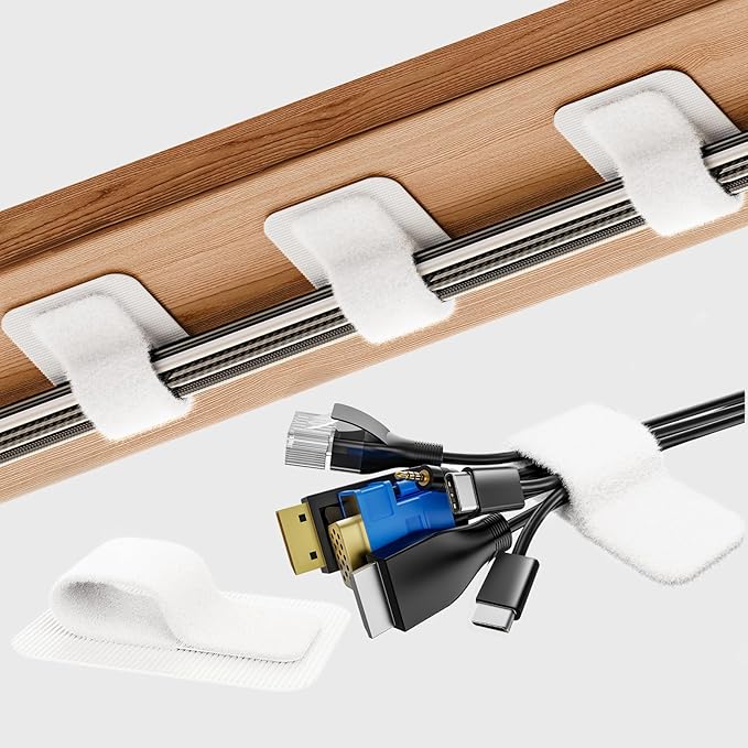 Cable Management Under Desk, 【Up to 15 Cord】【Enhanced Wire Holder】 Reusable by Liveabetterlife