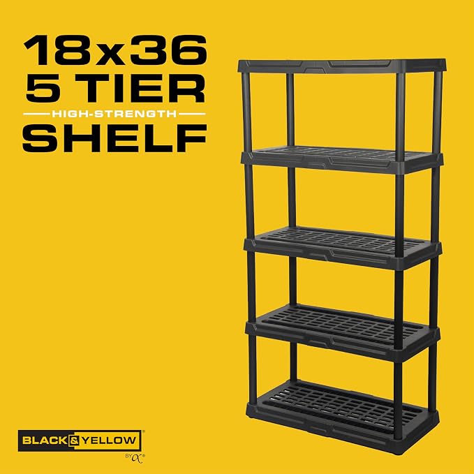 CENTREX CX 5-Tier Plastic Storage Shelving Unit 2 Pack, Heavy Duty, 150lbs Per - Image 4