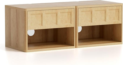 Farmhouse Floating nightstands Set of 2, Small Wall Mounted Storage Cabinet - Image 7