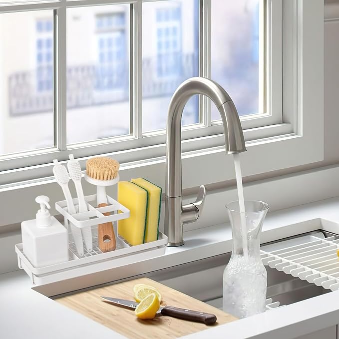 Toothbrush Holders Toothpaste Organizer Bathroom Accessories, 5 Slots, - Image 3