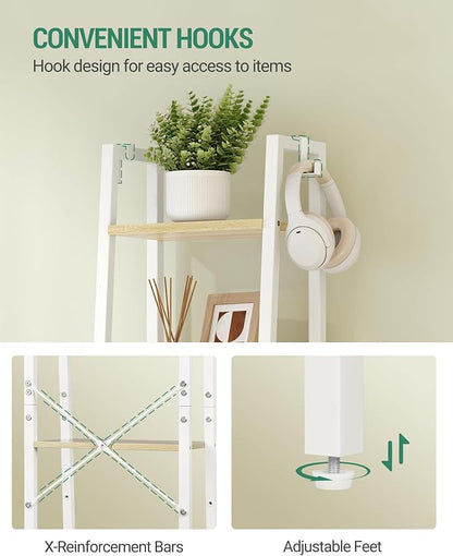 Hzuaneri Ladder Shelf, Freestanding Corner Storage Shelf | Bookcase - Image 3