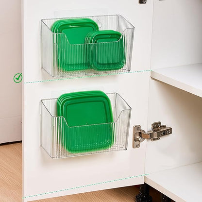 Sinnsally 2 Pack Cabinet Door Organizer, Self Adhesive Lid Organizer Inside - Image 3