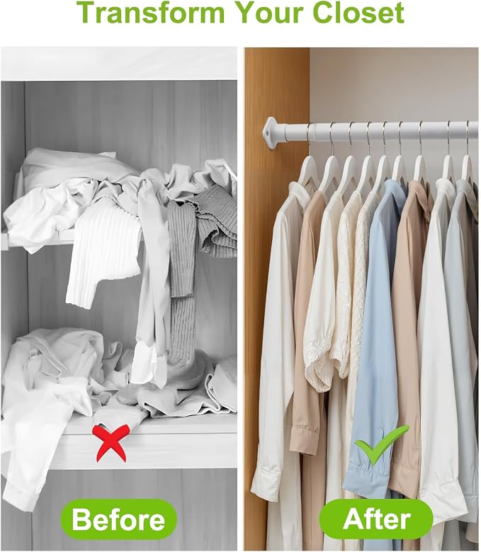 Closet Rod, Adjustable Rod for Hanging Clothes Upgraded Extra Strong, 42 to 52 - Image 4