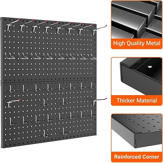 TORACK 2-Pack 12x24 inch Metal Pegboard Panels - Image 4
