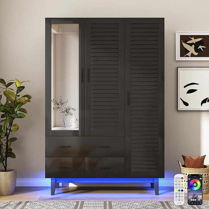 jiteentarou 3 Door Armoire Wardrobe Closet Cabinet - Image 3