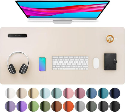 Aothia Large PU Leather Desk Pad Protector – Non-Slip Mouse Pad & Writing Mat by AothiaSimpleNaturalUnique