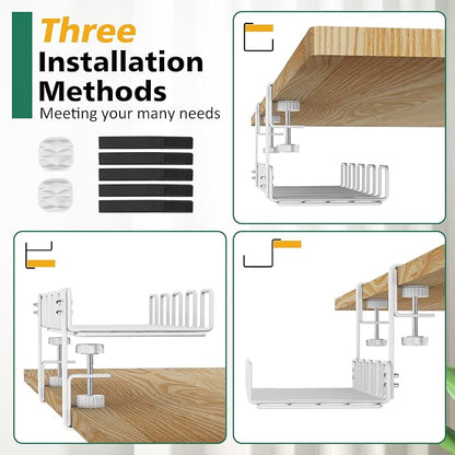 Under Desk Cable Management Tray, L 15.7''W 6.3'' No Drill Steel Desk Cable - Image 7
