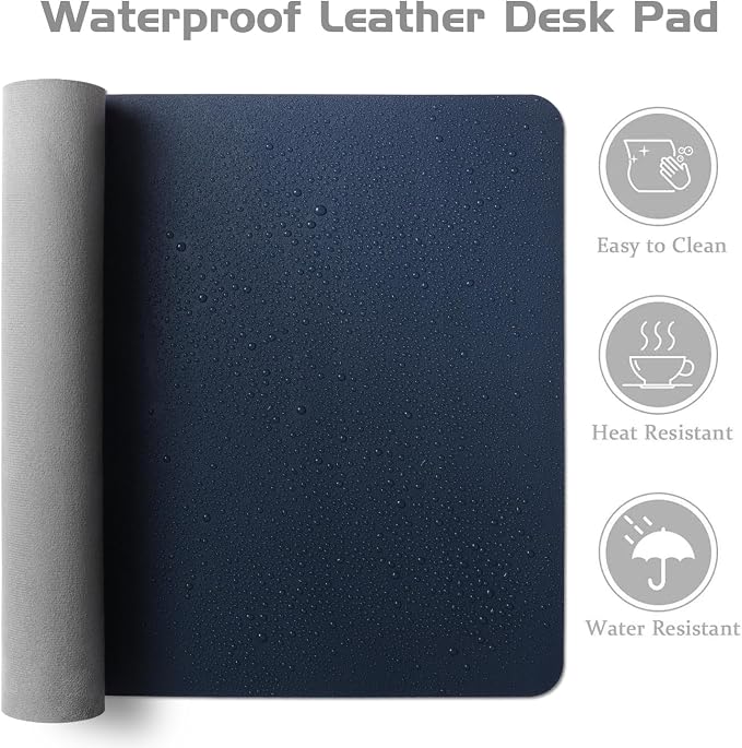 Aothia Leather Desk Pad Protector, Office Desk Mat, Large Mouse Pad, Laptop - Image 4
