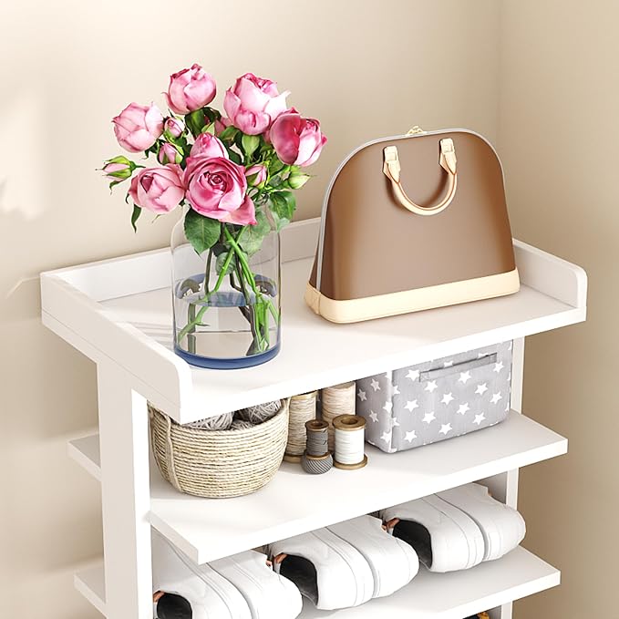 HOMEFORT 7-Tier Wood Shoe Rack, Double Rows 7-Tier Shoe Shelf, Shoe Storage - Image 9