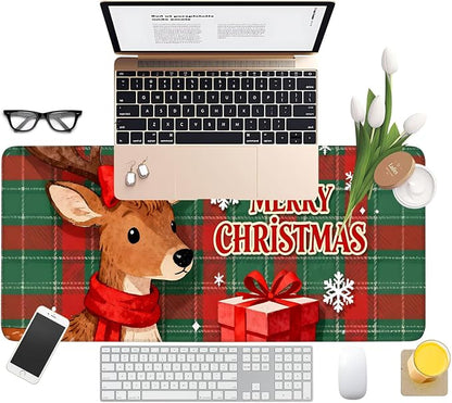 Merry Christmas-Elk Gaming Mouse Pad 31.5"x11.8"Desk Mat Anti-Slip Rubber Base - Image 8
