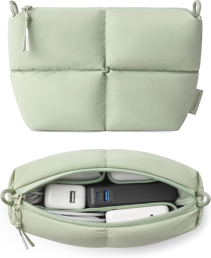 Comfyable Puffy Electronics Organizer Travel Case, Cute Tech Pouch by Comfyable