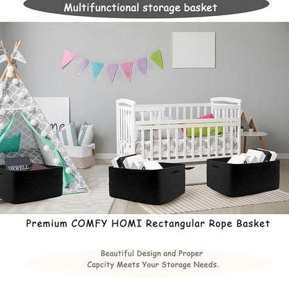 COMFY-HOMI Cotton Rope Woven Basket - Image 7